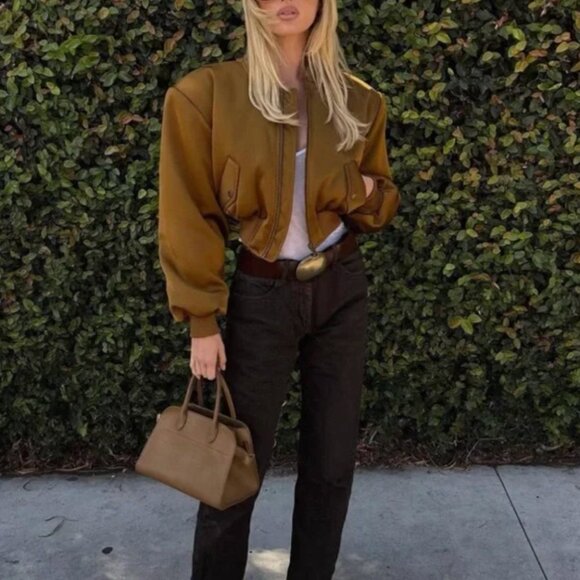 HELSA Satin Puff Bomber - Dijon S - Picture 6 of 6